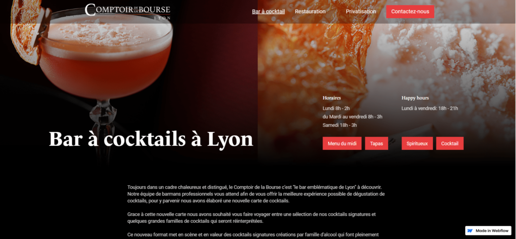 bar à cocktail lyon Le Comptoir de la Bourse